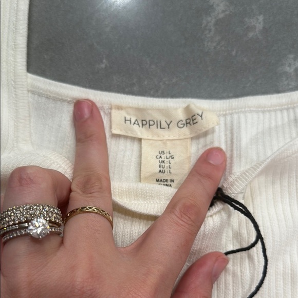 Happily Grey Ribbed Knit Top - Picture 2 of 5